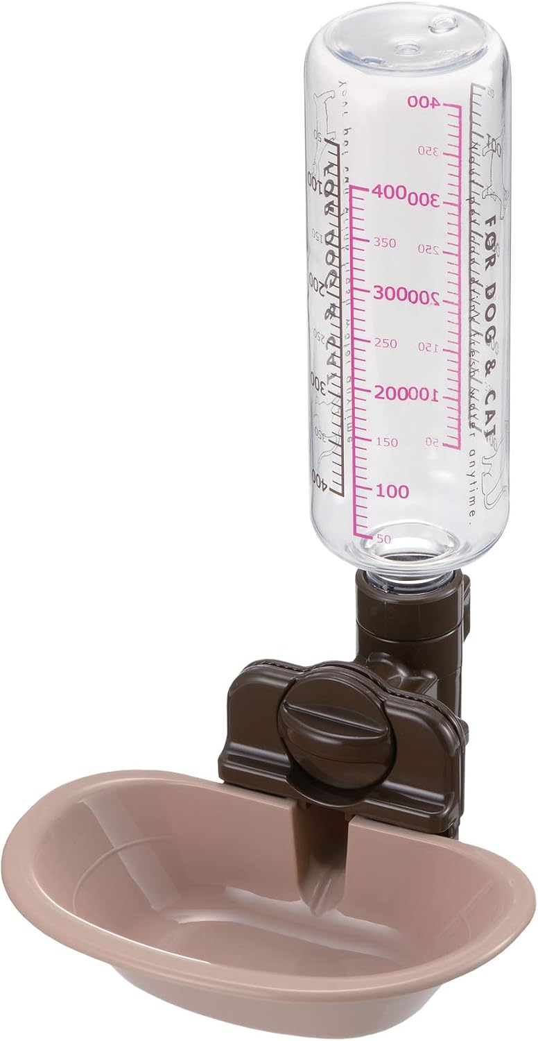 Richell Pet Water Rehydration Station, Gravity Fed Pet Water Station, Includes Bottle and Dish | Crate Attachment, BPA Free - Includes Water Bottle and Detachable Dish