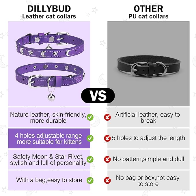 Leather Cat Collars for Boy Girl Cats - Image 5