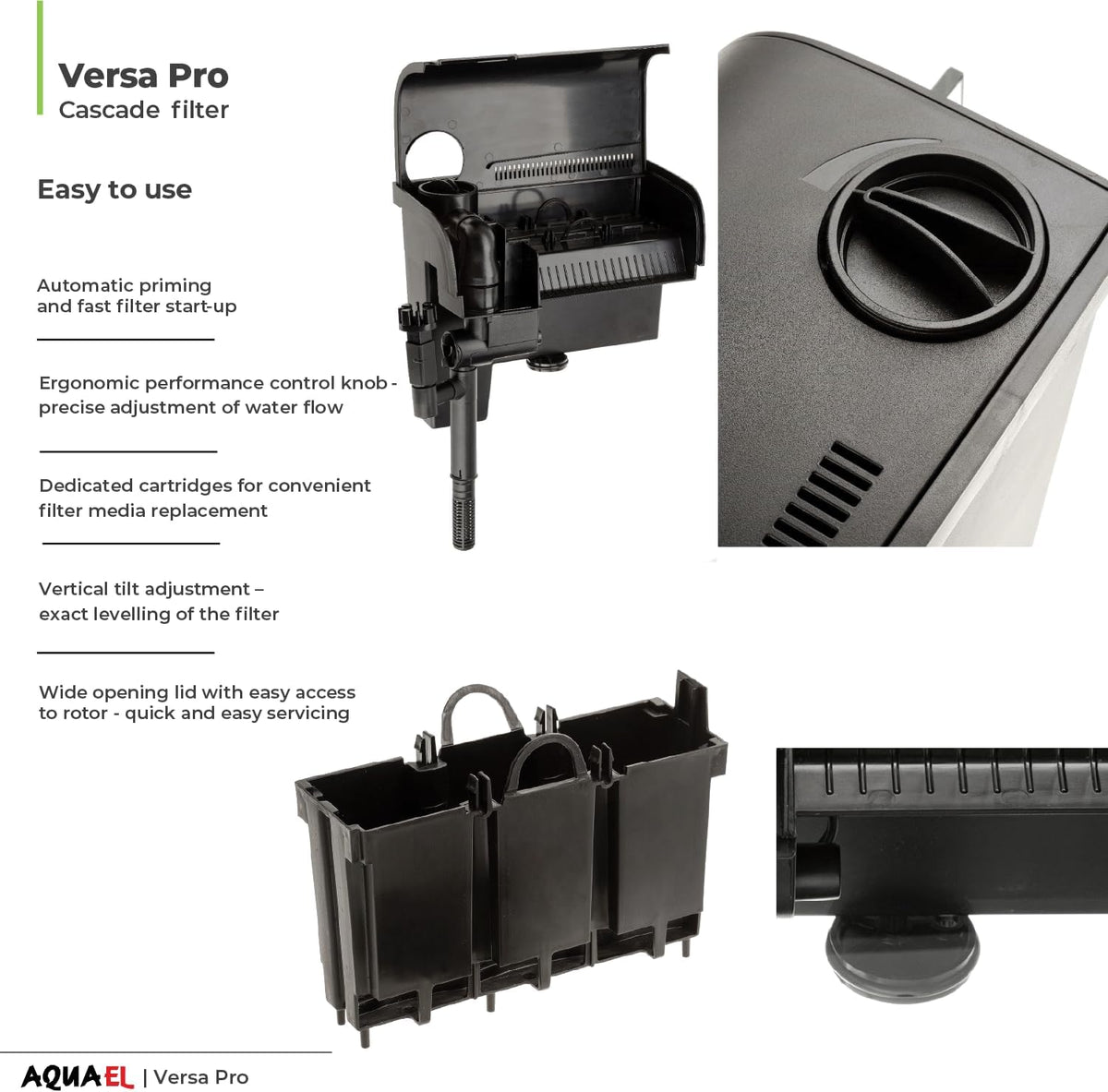 Aquael Versa Pro 80 Power Filter - Hang On Back Filter for Aquariums