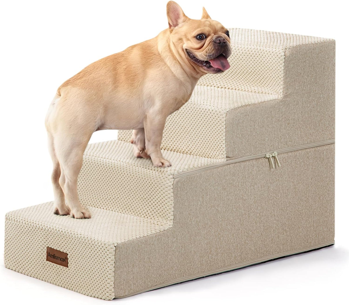 Aodisman Dog Steps for Bed or Couch,4-Step Pet Stairs for Small Dogs & Cats