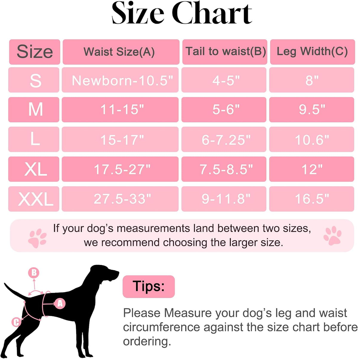 Dog Diapers Female 5 Pack - High Absorbent Diaper for Dog Incontinence - Reusable Diapers with Adjustable Hook & Loop for Doggie & Puppy in Heat,Pink Flowers L
