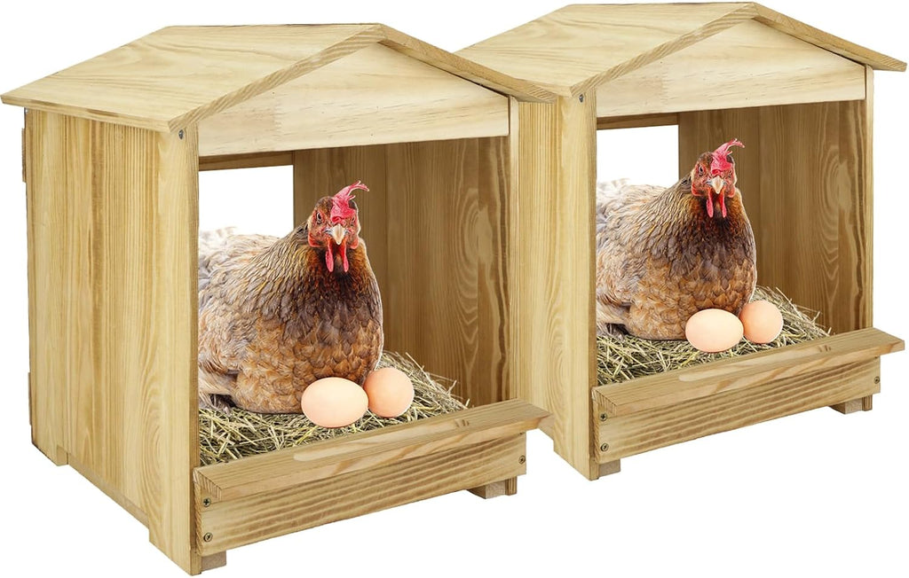 Chicken Nesting Box 3 Compartments - Wall Mount Wooden Egg Laying Nest Box for Chicken Coop, Easy to Assemble & Versatile Use for Hens, Ducks, Chickens