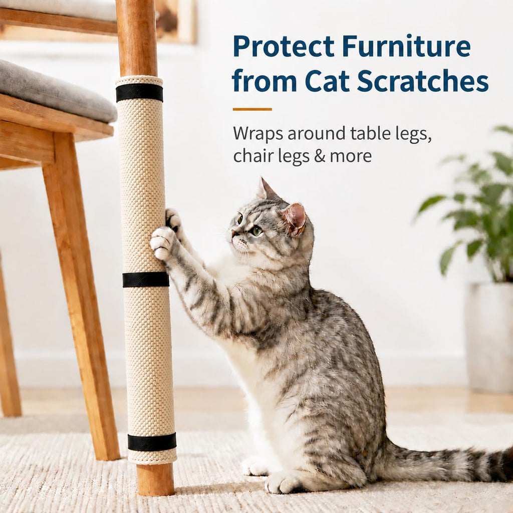 Cats Scratching Wrap 2PCS Table Clothes with Sisal for Wooden Legs Banister