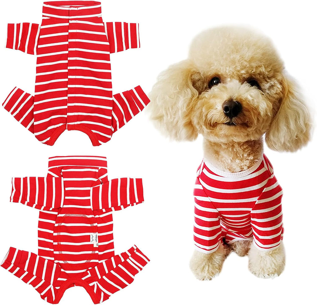 Dog’s Recovery Suit Post Surgery Shirt for Puppy, Full Coverage Dog's Bodysuit Wound Protective Surgical Clothes for Small and Medium Pets (Yellow Black Stripe-m)