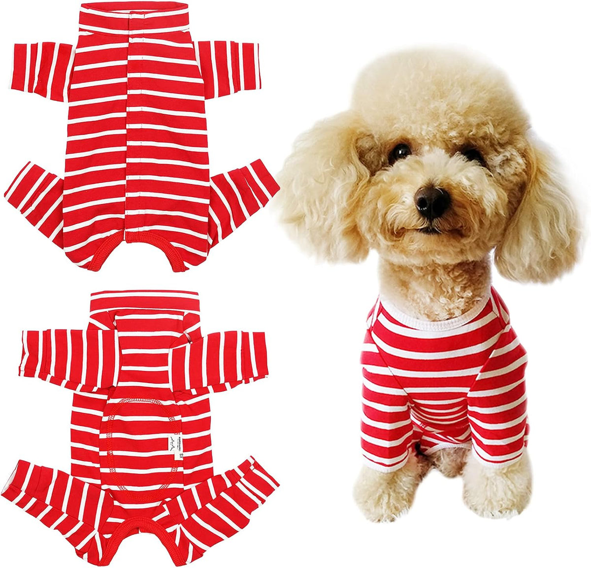 Dog’s Recovery Suit Post Surgery Shirt for Puppy, Full Coverage Dog's Bodysuit Wound Protective Surgical Clothes for Small and Medium Pets (Yellow Black Stripe-m)