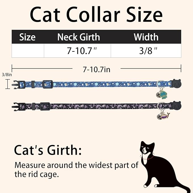 Cat Collar Breakaway, 2 Pack Cotton Cats Collars - Image 4