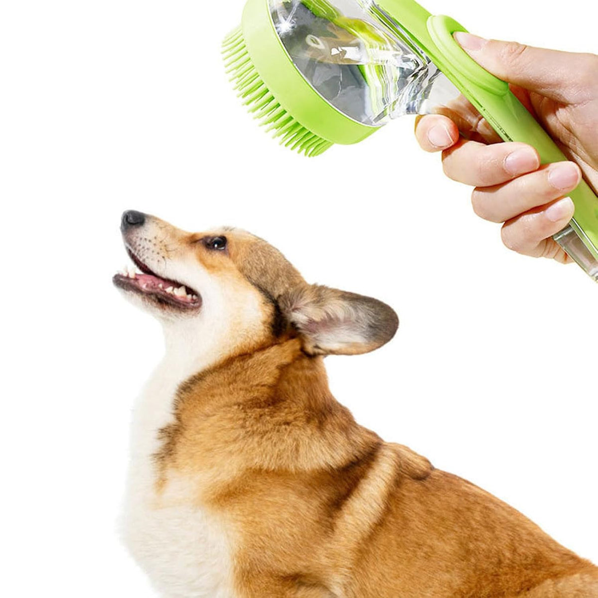 Pet Dogs Shampoo Dispenser Brush Cats Massage Comb Grooming Scrubber Shower Brush for Bathing Soft Silicone Bristles
