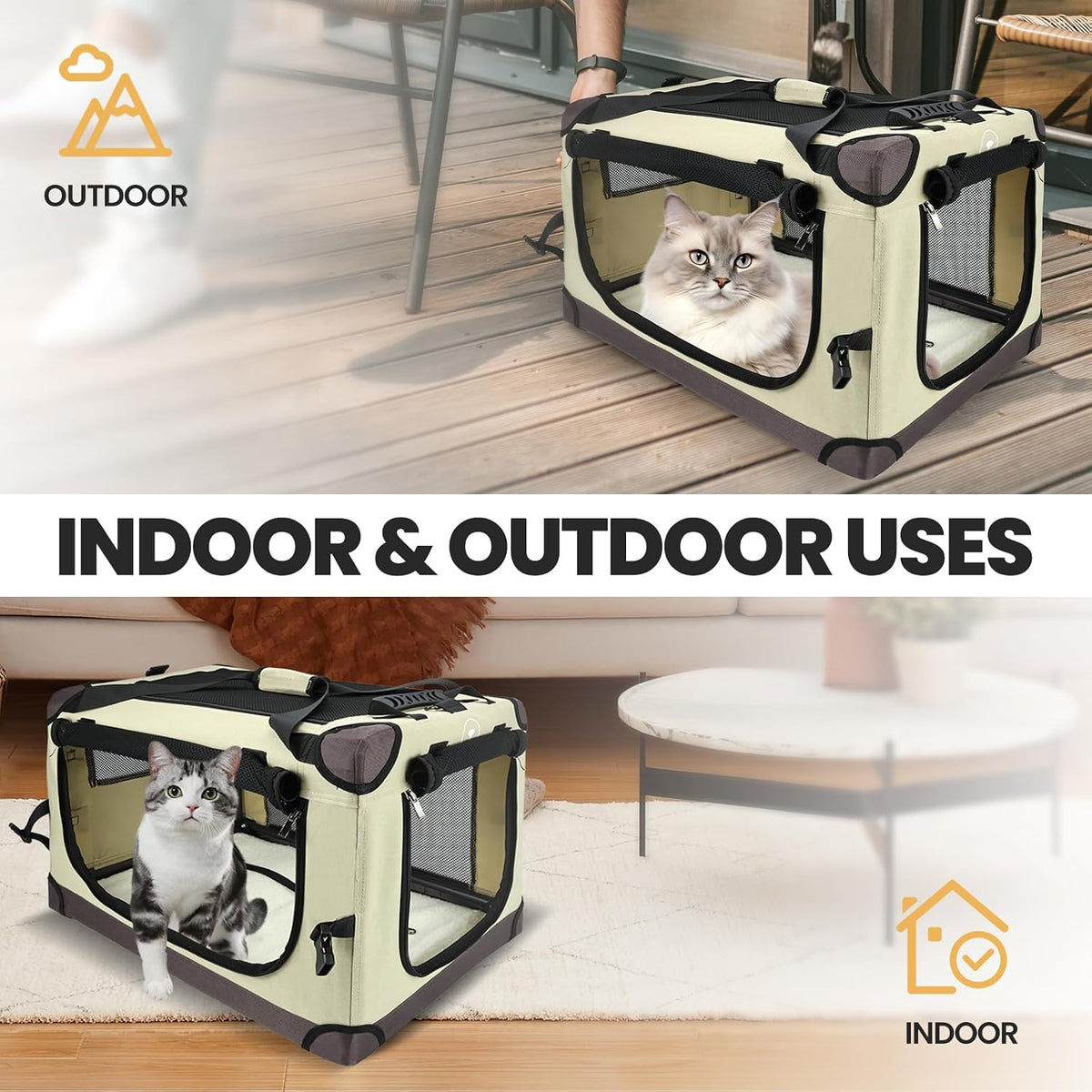 PEGIC Extra Large Cat Carrier, Brown