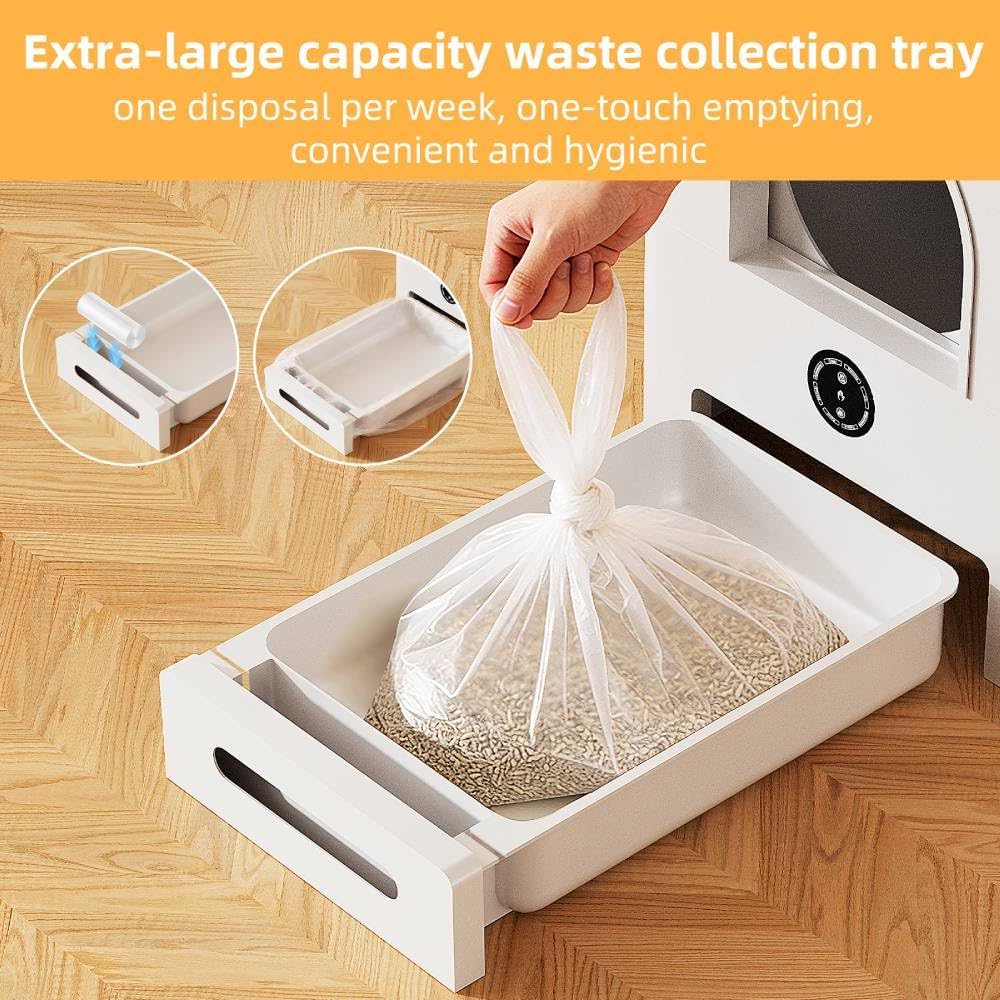 Large Capacity Automatic Cleaning Cat Litter Box with Safety Sensors