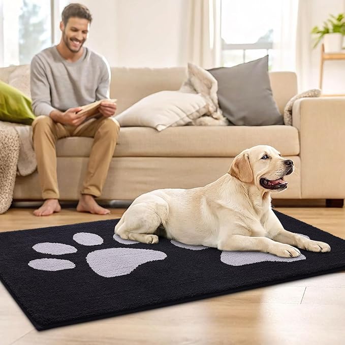 Buganda Dog Door Mat for Muddy Paws, Absorbent Dirt Trapper Washable Indoor - Image 8