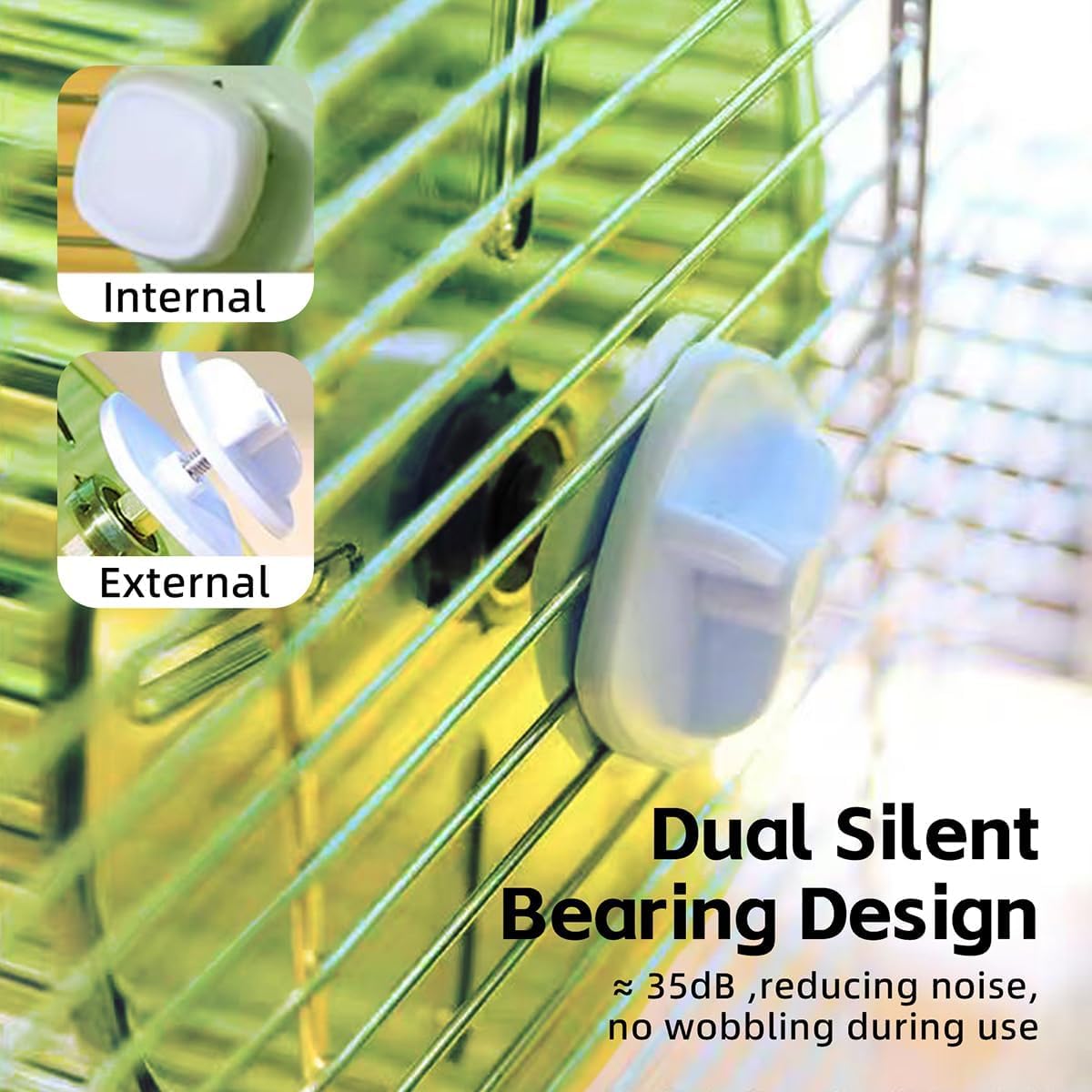 Bird Wheel Toy, Silent Parrot Exercise Wheel Interactive Rotating Toy for Small Medium Birds - Parakeets Cockatiels Conures Lovebirds Finches - Bird Cage Enrichment Accessory (L (8.3''D),Purple)