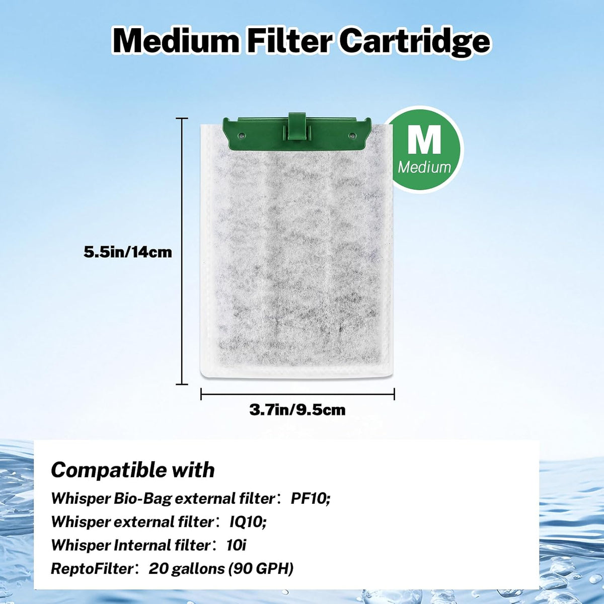 16PCS Medium Filter Cartridges Replacement for Tetra Whisper Bio-Bag Filter