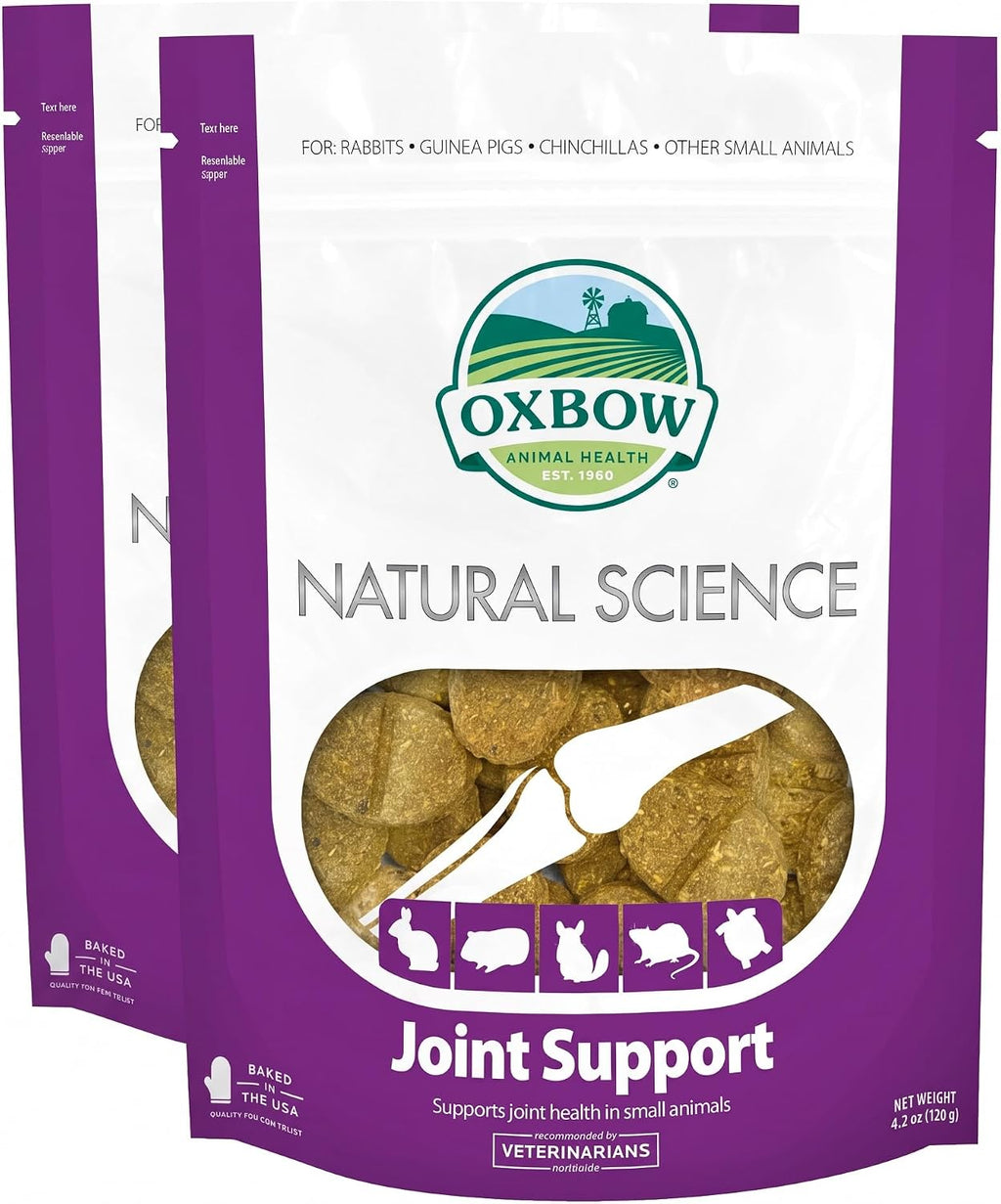 Oxbow Natural Science Joint Support,Anti Inflammatory Supplement for Rabbit & Guinea Pig,Oxbow Timothy Hay,Made with Glucosamine,Turmeric,& Yucca,Made in USA,4.2 oz Bag,(Pack of 2)