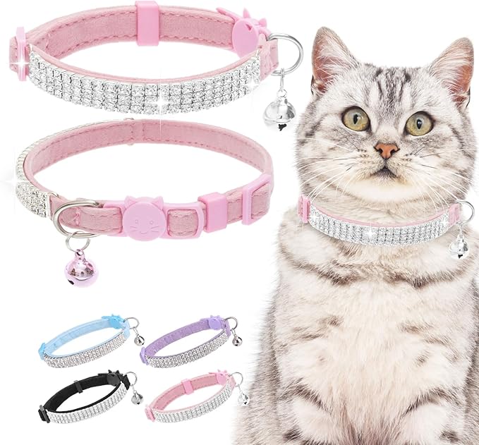 EXPAWLORER Soft Velvet Safe Cat Collars by EXPAWLORER