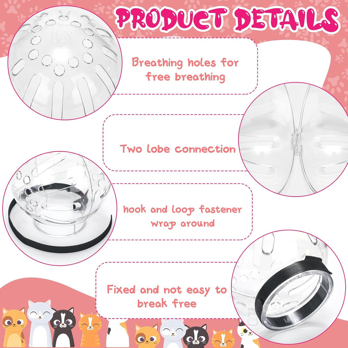 Therwen 8 Pcs Cat Bathing Bag Set Adjustable Pet Shower Net Bag Cat Helmet for Grooming Breathable Muzzle Boots Paw Covers Nail Clipper Nail File Tick Tool Massage Brush Comb Pet Trimming Cleaning