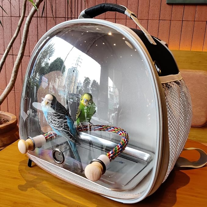 Small Bird Travel Backpack Carrier Cage, Backpack to Transport Backpack Carrier - Image 5