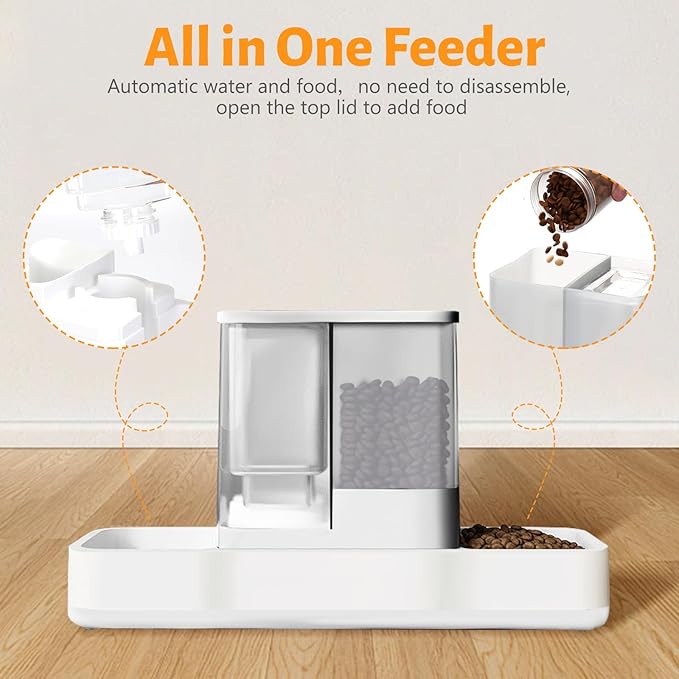 Yummy Sam Automatic Small Pet Feeder and Water Dispenser, 2 in 1 Gravity Cat - Image 3