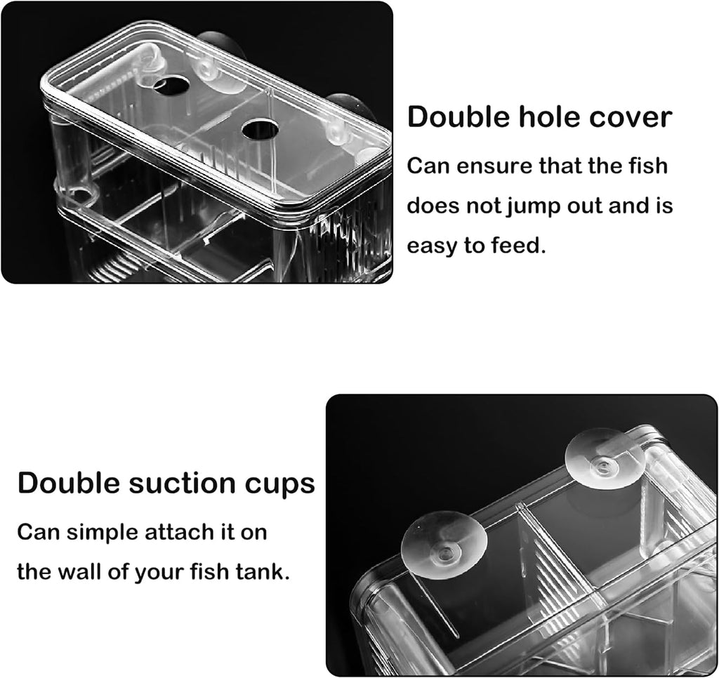 Mipukbay Medium Aquarium Isolation Breeding Box, Acrylic Transparent Aquarium Breeder Box for Fish Fry Hatching, Shrimp Breeding, Betta, Guppy, Killifish, Clownfish, Suitable for 5-40 Gallon Tanks