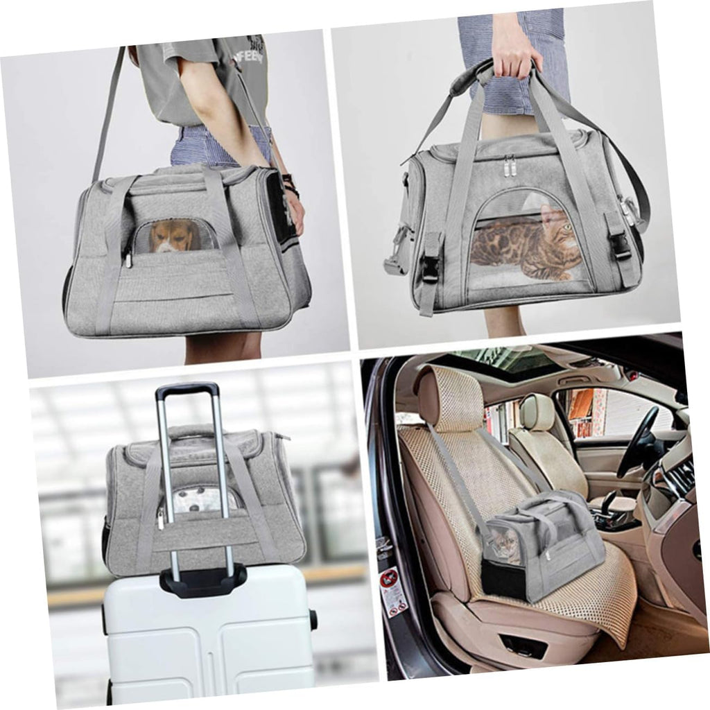 Milisten Breathable Pet Carrier Bag Collapsible Dog Cat Backpack for Travel Camping Sightseeing with Mesh Ventilation Comfortable Spacious Design Gray