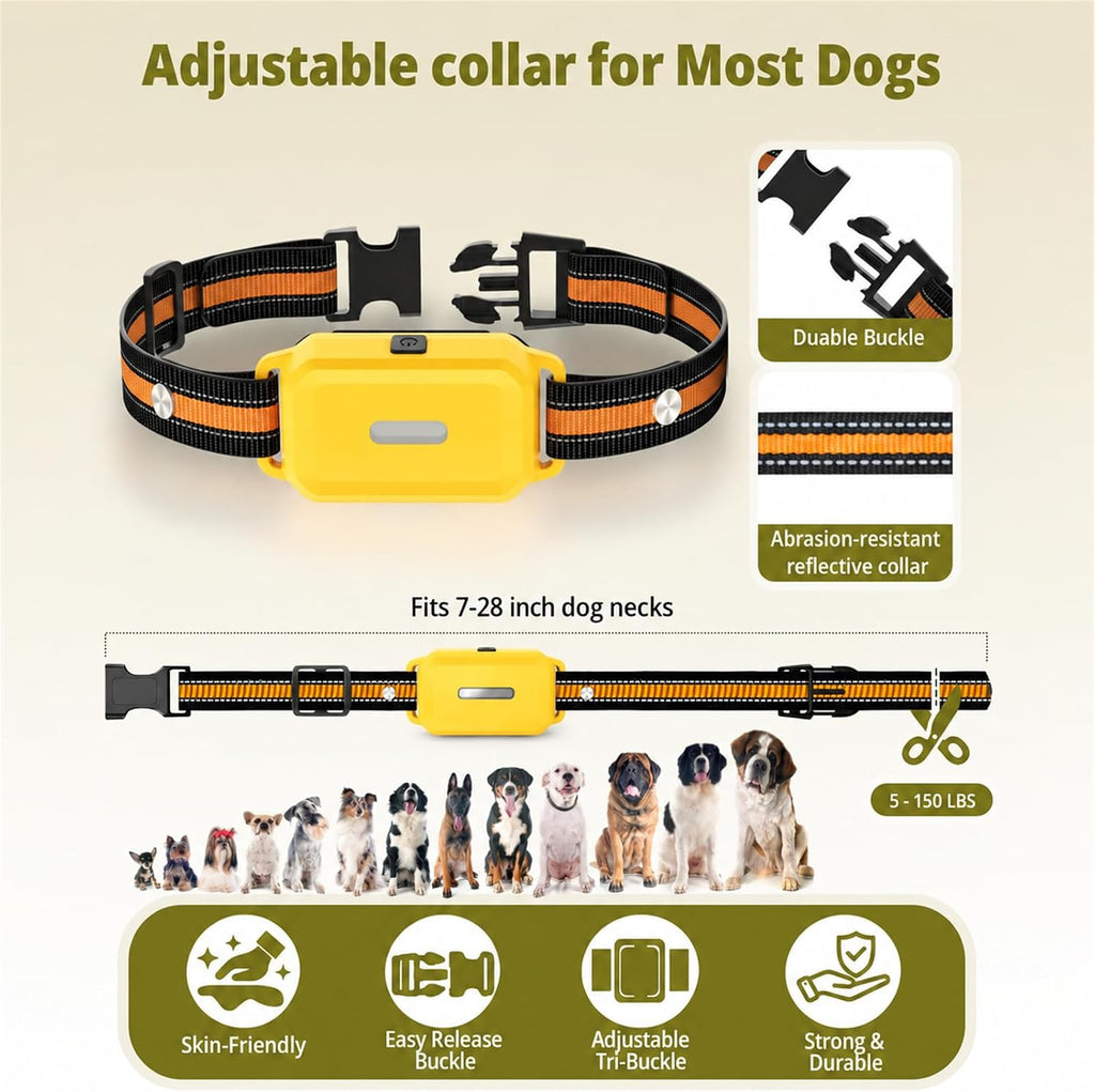 4 Shock Collar with Light(5-150lbs) - Waterproof Remote Dog Training Collar
