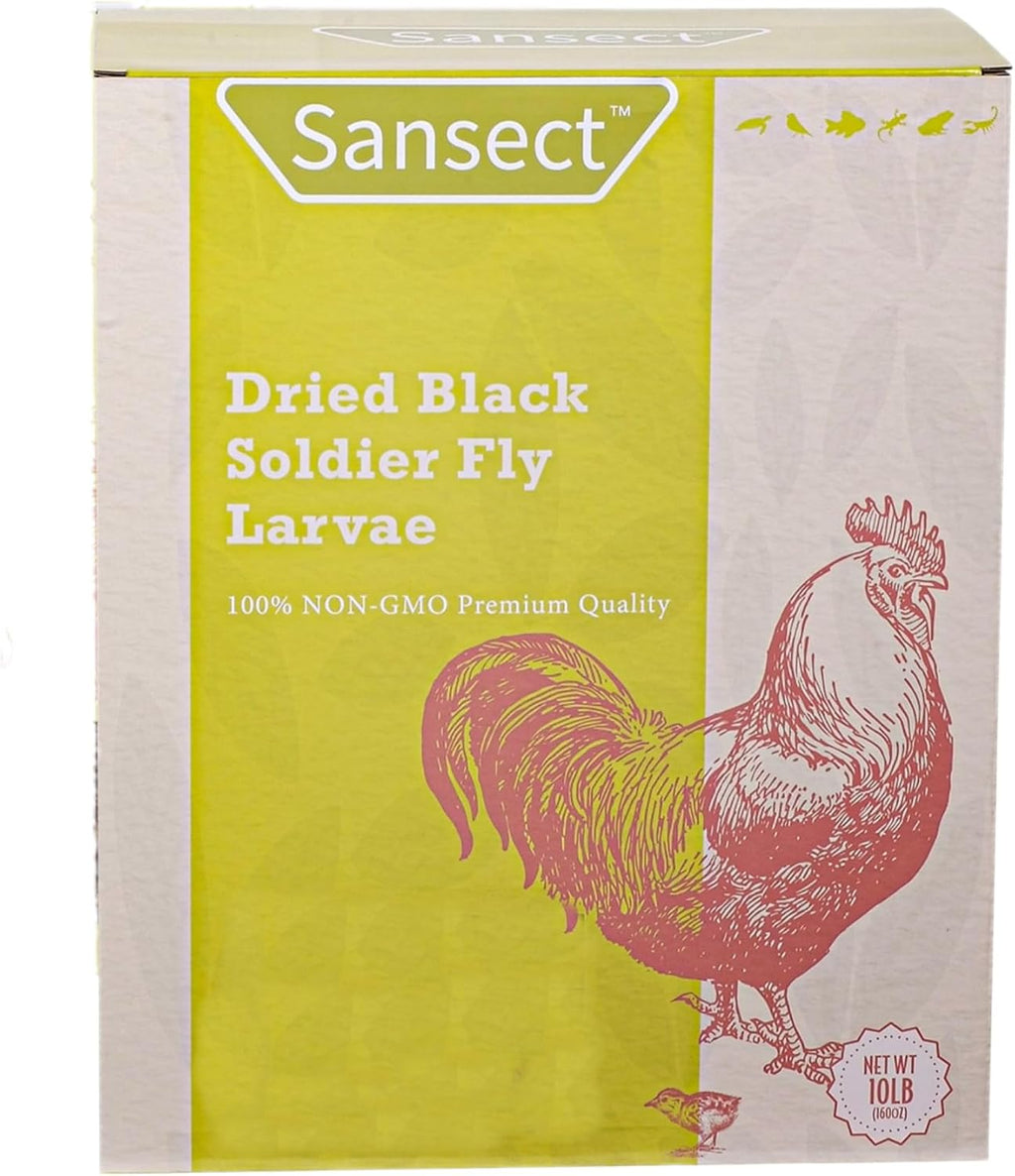 SANSECT 5LB Dried Black Soldier Fly Larvae, Chickens Feed for Wild Birds