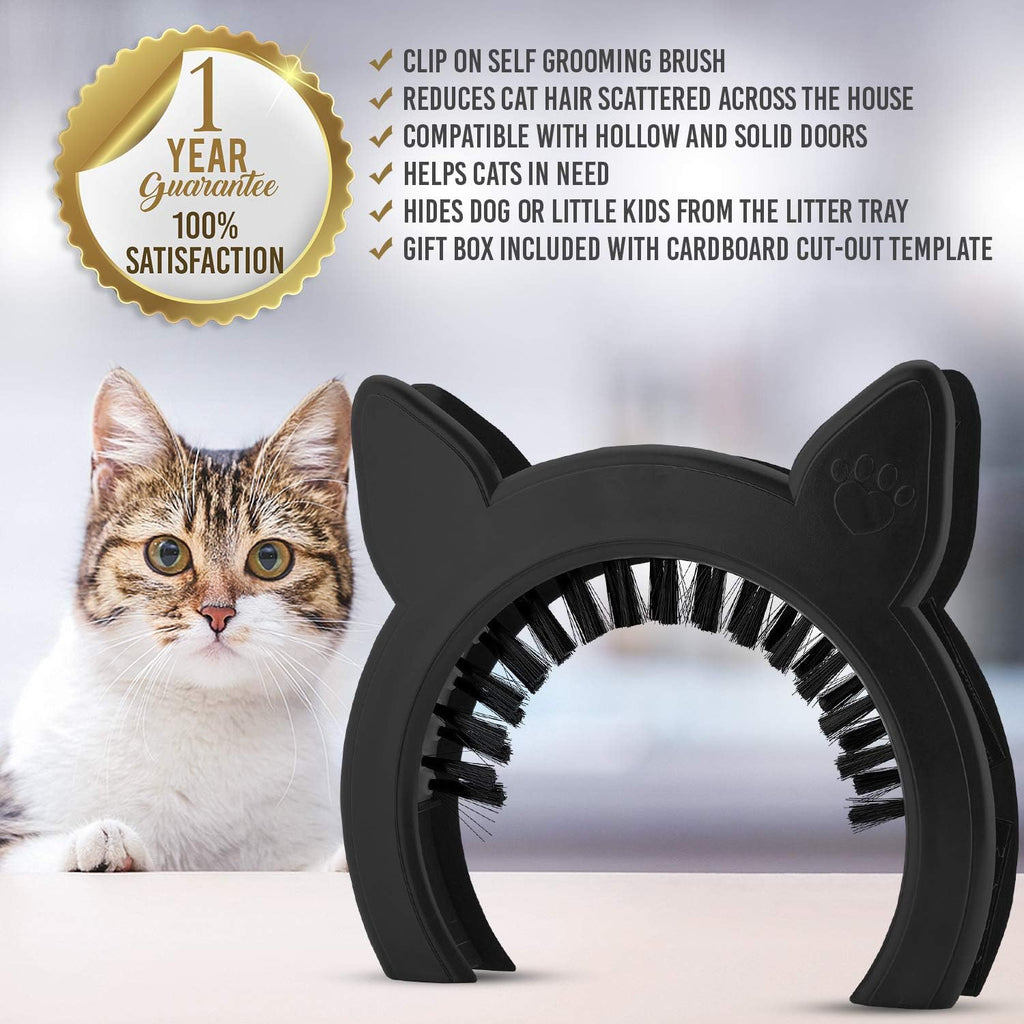 Interior Cat Door, Pet Door for Cats, Cat Door Hides Litter Tray, Cat Door with Brush, Fits Cats Up to 20lbs, Easy DIY Setup, Secured Installation in Minutes, No Training Needed