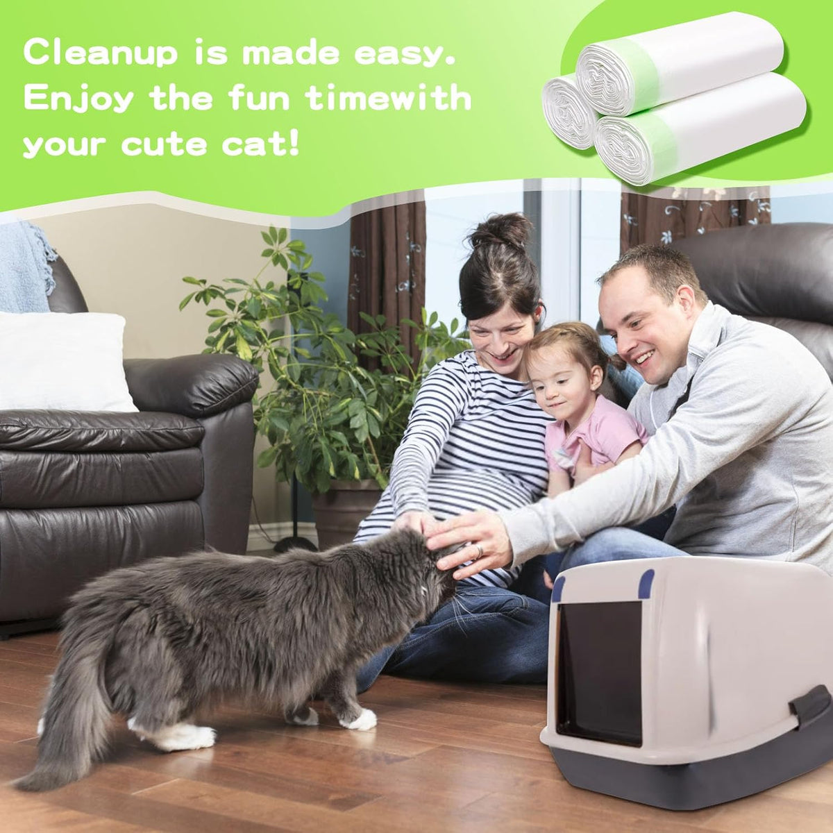 Litter Box Liners Large, Jumbo Drawstring Cat Litter Bags, Extra Thick Litter Pan Liners Heavy Duty, 36"x16",30 Count
