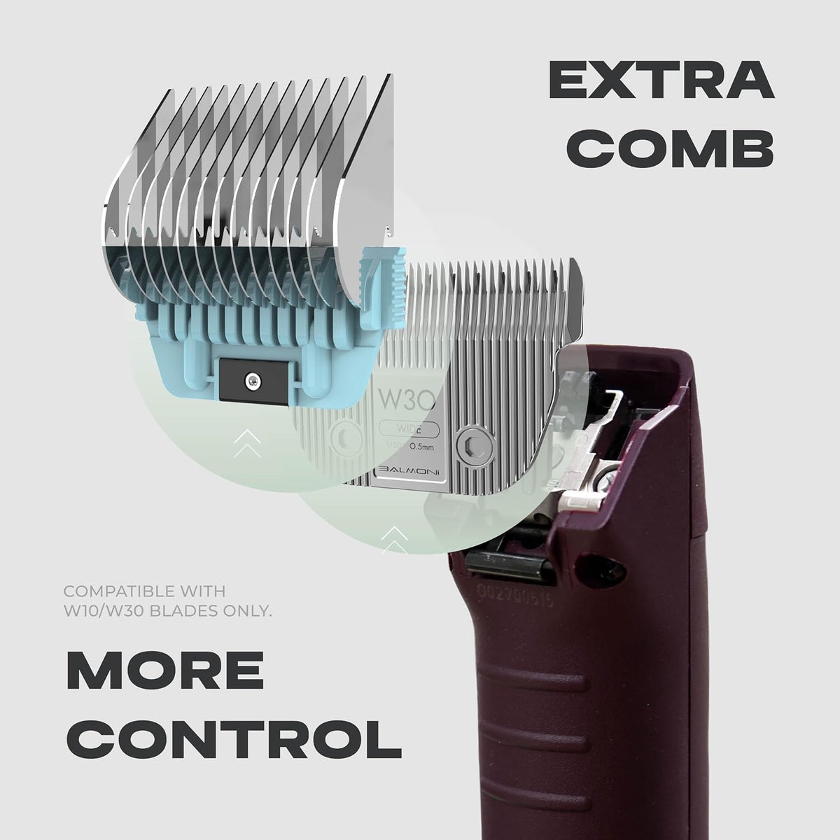 Detachable Pet Dog Grooming Ceramic Titanium A5 Wide Blade, Compatible with Wahl, Andis, Heiniger A5 Clippers (10W 1/16", 1.5mm)