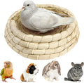 Hypeety Handwoven Straw Bird Nest Cage for Parrot Macaw African Greys Budgies House Hatching Breeding Cave Also for Dove Hamster Gerbil Chinchillas (L)