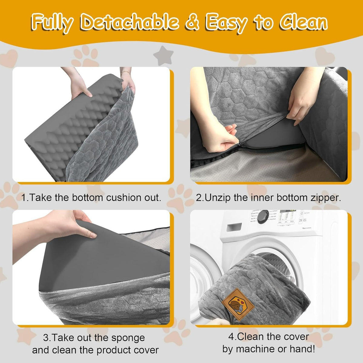 Dog Car Seat for Small/Medium Dogs, Memory Foam Dog Booster Seat, Travel Safety Per Car Seat with Washable Removable Cover, Storage Pockets for Dogs up to 35 lbs