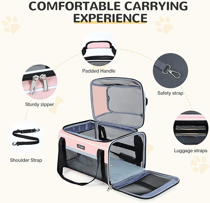 Lekereise Top-Expandable Pet Carrier 18x13x9.5 Inch Southwest Frontier Airline - Image 6