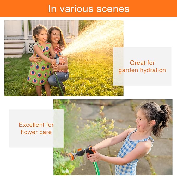 Garden Hose Nozzle, 8 Spray Patterns Dog Wash - Image 7