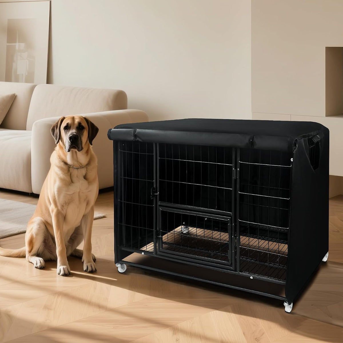 54 Inch Heavy Duty Dog Crate Cover for Dog Cages 900D Oxford (Cover Only)
