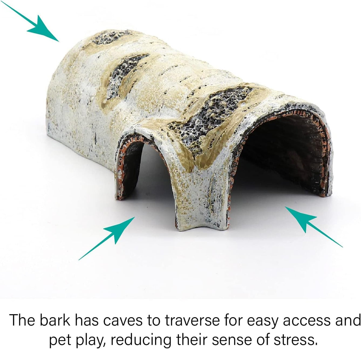 Reptile Hides and Caves Birch Tree Bark Trunk Habitats Decor Aquarium Decoration Wood for Lizard Geckos Snake Spiders Frogs Turtle (Medium)