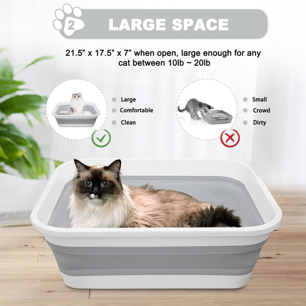 Low Entry Senior Cat Litter Box for Arthritic, Frail and Disabled Cats