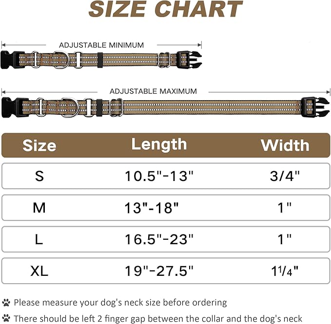 Martingale Dog Collar, Adjustable Nylon Reflective Collar - Image 4