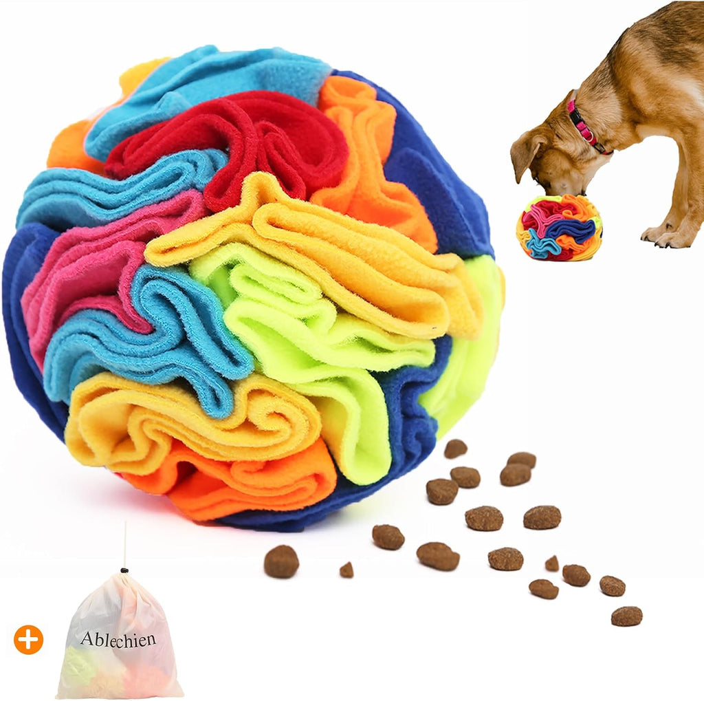 Ablechien Snuffle Ball - Snuffle Ball for Small Dogs, Interactive Dog Toys to Keep Them Busy, Puppy Dog Puzzle Toy with Storage Bag Machine Washable