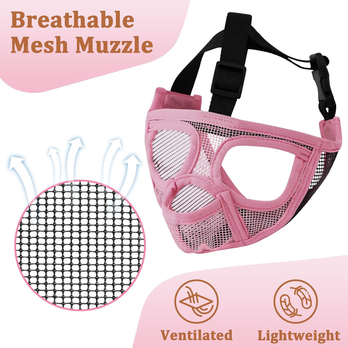 Mayerzon Mesh Short Snout Dog Muzzle with Anti-Eating Design for Frenchie