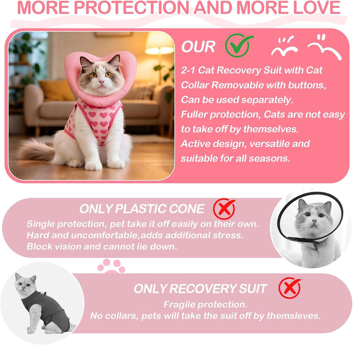 EMUST Soft Cat Surgical Wear After Surgery, Recovery Suit for Small Dogs