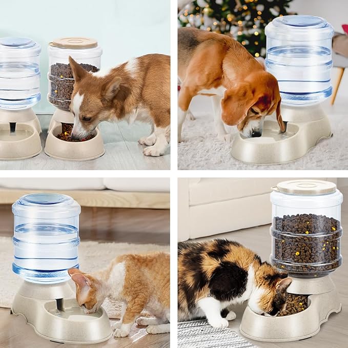 2 Pack Automatic Cat Feeder and Water Dispenser in Set Pet Food Bowl - Image 7