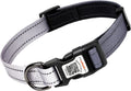 Personalized Dog Collar with QR Code Dog Tag, Black&Gray M