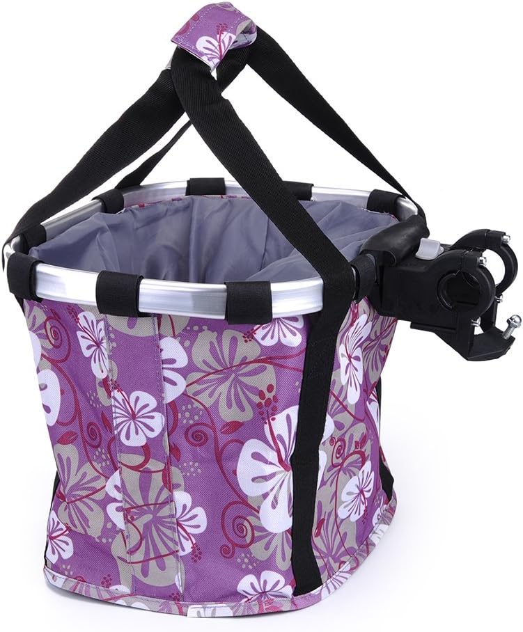 Pet Dog Bike Basket & Carrier Bag- Foldable Detachable Pet Travel Bicycle Basket - Small Animal Dog Cat Rabbit Bike Ride Basket Carrier (Coffee)