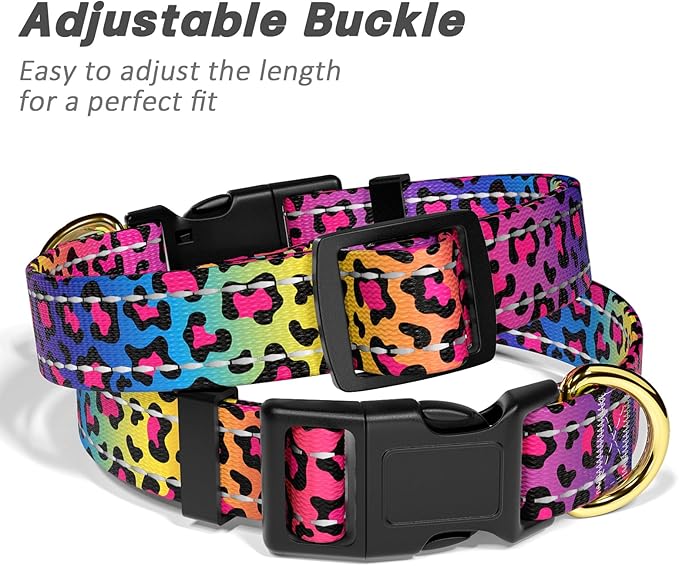 Reflective Dog Collar for Small Dogs Cats, Cute Leopard Style Adjustable - Image 6