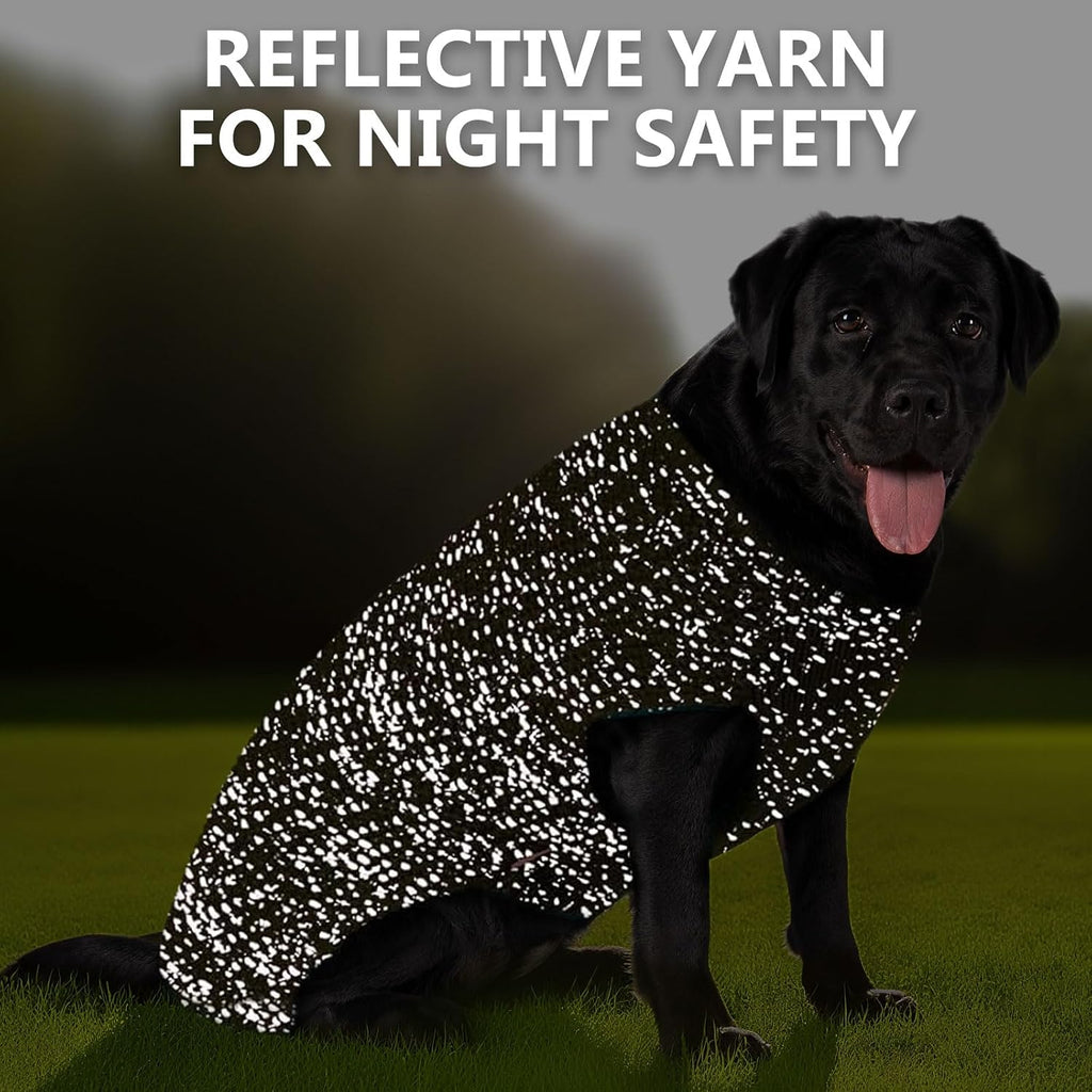 KYEESE Reflective Yarn Dog Sweater for Small Medium Dog Thick Knit Pullover
