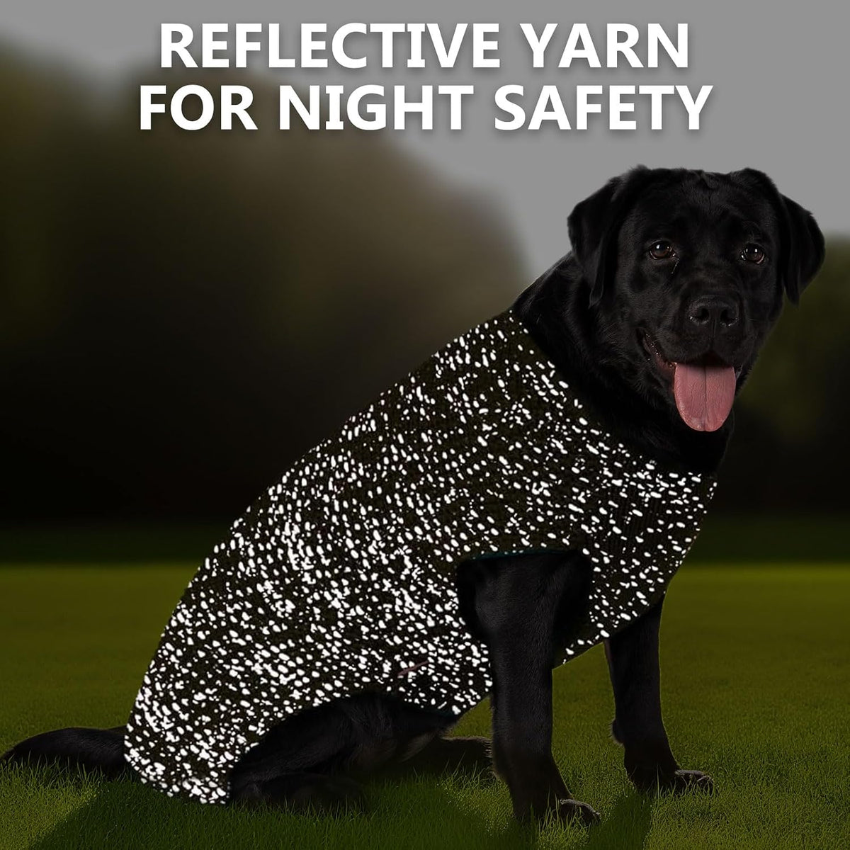 KYEESE Reflective Yarn Dog Sweater for Small Medium Dog Thick Knit Pullover