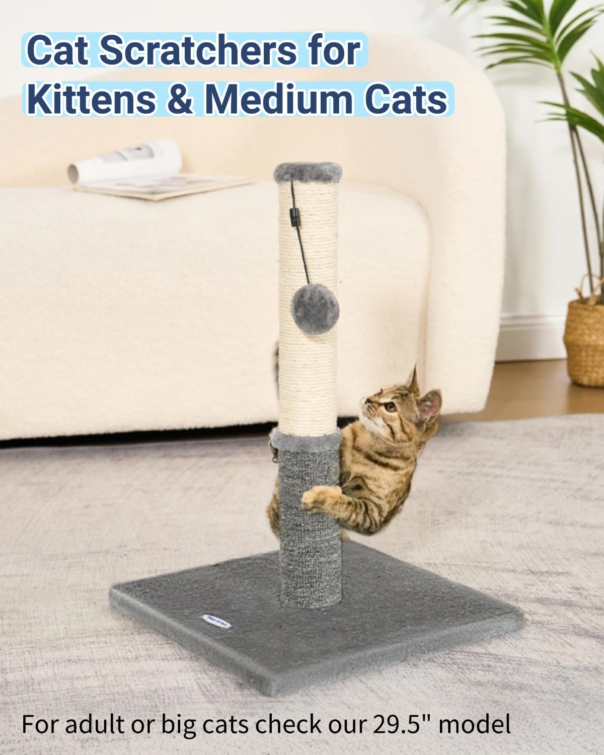 Happi N Pets Cat Scratching Post, Cat Scratchers for Indoor Cats with Toys