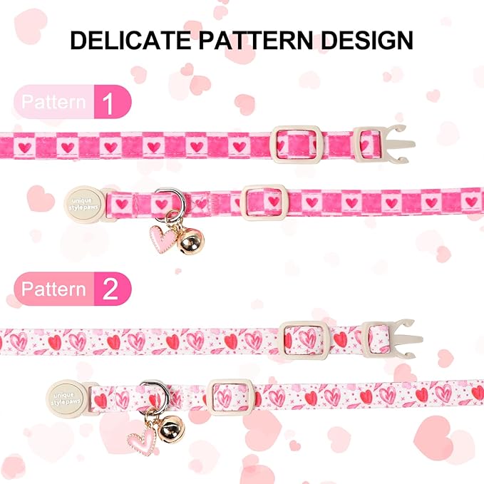 Unique Style Paws Pink Kitten Collars, Cute Valentine Cats Collar - Image 2