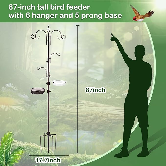 Bird Feeding Station Kit, 87 Inches Bird Feeder Pole - Image 2
