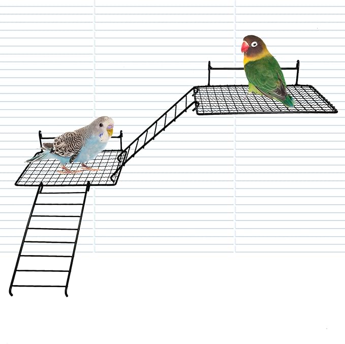BNOSDM 4 PCS Bird Perches Platform, Stainless Steel Grid Platform by BNOSDM