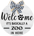 Welcome It's Basically a Zoo in Here Sign, Funny Pet Front Door Sign, Welcome by Unknown